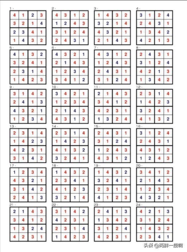 数独游戏第四、五级（附答案）