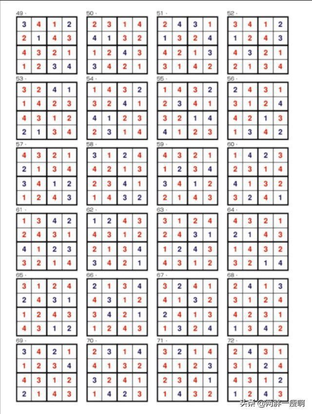 数独游戏第四、五级（附答案）