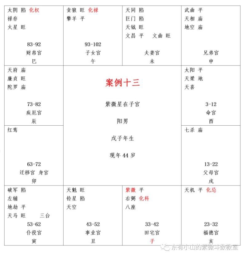 紫微斗数第37课：案例十三③（子女情况、眉毛、大限、大运）