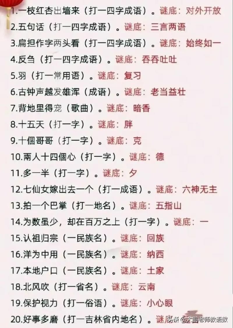 小学180个谜语大全！常与孩子猜谜语，孩子聪敏又伶俐