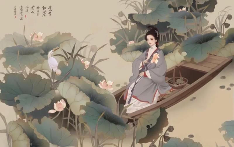 插画分享|风骨翩翩古风线描美人图