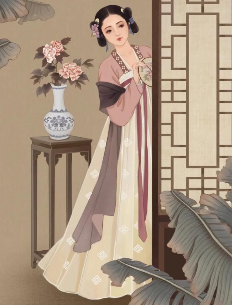 插画分享|风骨翩翩古风线描美人图