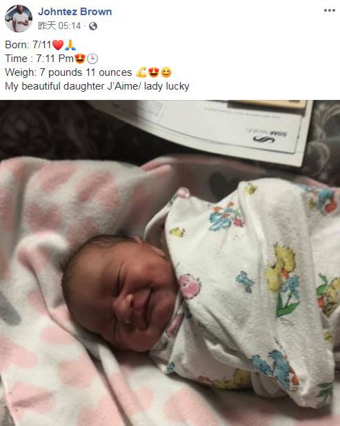 命中注定？这个女娃7月11日晚7点11分出生，体重7磅11盎司