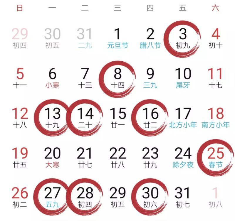 运程日历2020日历表黄道吉日，吉祥万年历老黄历每日运势