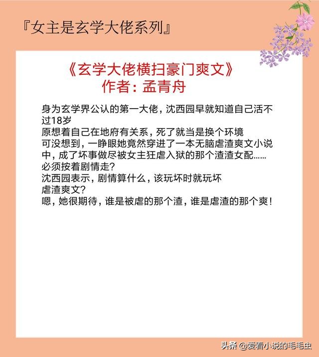 女主捉鬼算命很厉害的小说，10大经典的女主算命小说