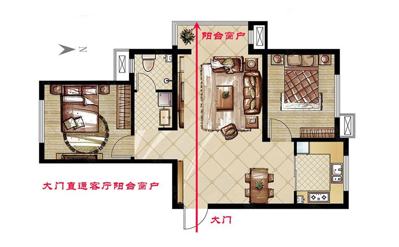 西门最好风水布局图，大门朝西最佳风水布局