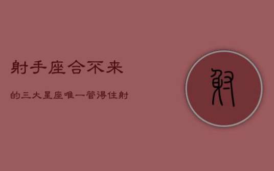 哪些星座管得住射手座，双子座能驾驭射手座吗