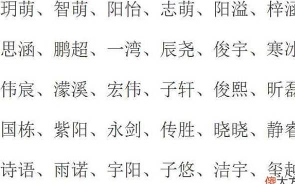 好听的男孩起名大全