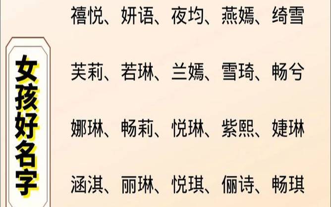 好听简单的女孩名字