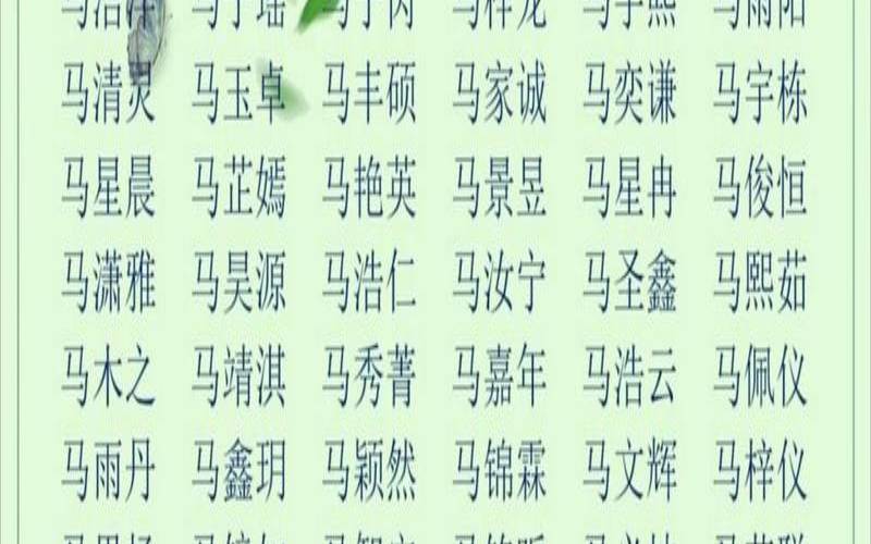 有学文有内涵羊年姓马宝宝的起名（姓马的宝宝取什么名字好）