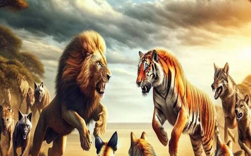 梦见狮子老虎成群,梦到老虎狮子一起出现