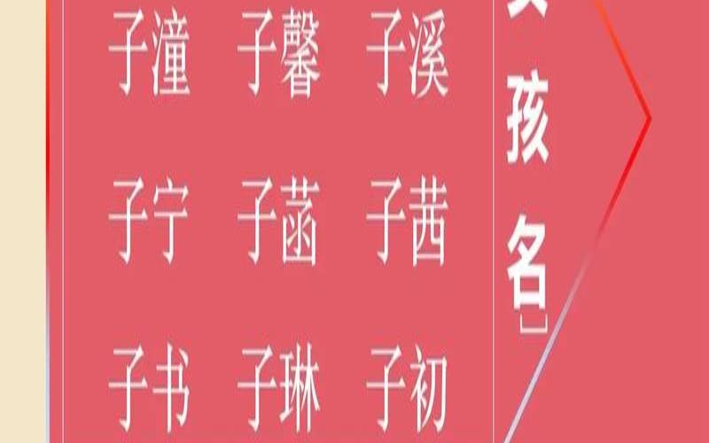 带子字的男孩名字大全（子字名字大全男孩）