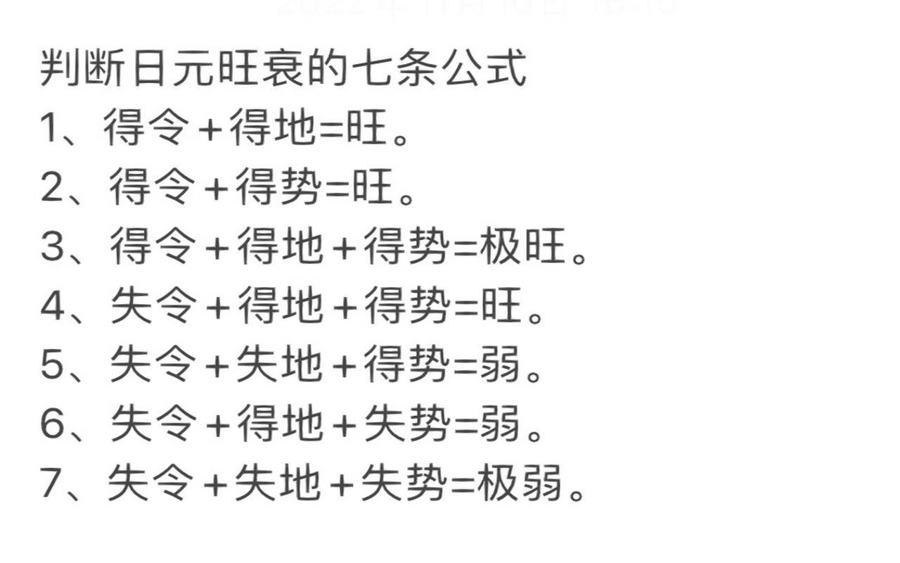 八字日干旺衰表（八字旺衰查询表）
