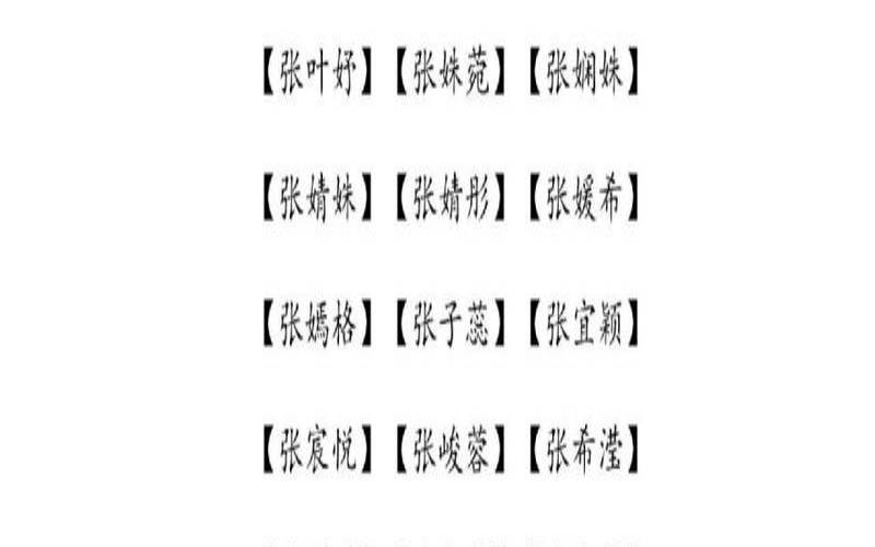 张姓女孩名字大全属兔（起名打分测试100分免费打分）