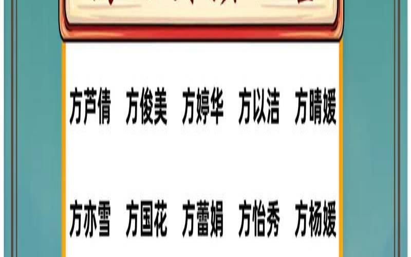2019姓方女孩名字洋气的（2021年姓方女孩起什么名字）