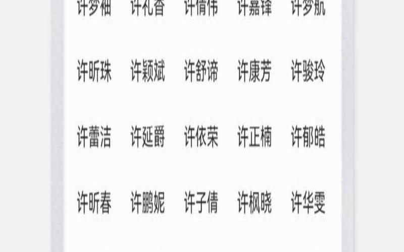 姓许的女孩应该取什么名字（起名字大全免费软件）