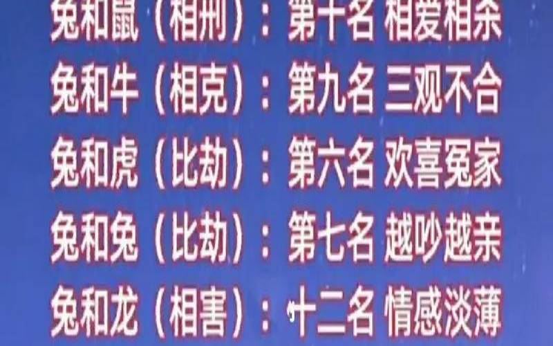 44岁属兔生肖婚配如何（1999属兔的属相婚配表）