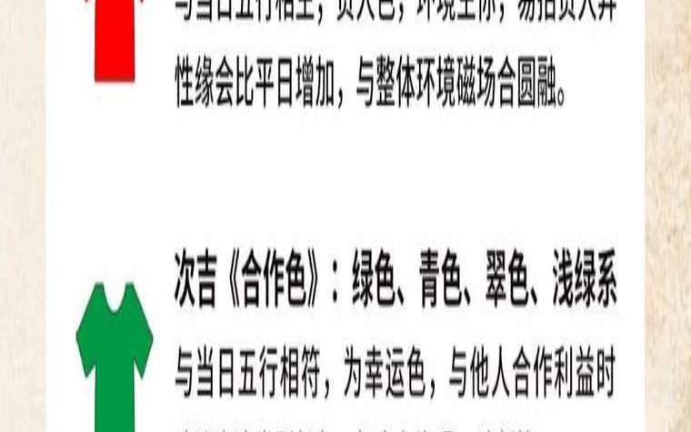 2021年1月28日穿衣（每天穿衣服五行搭配表）