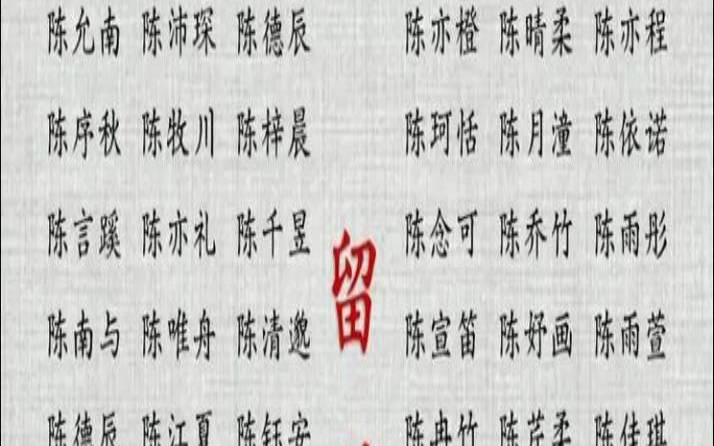 2020年陈姓洋气女孩名,姓陈取什么名字好听