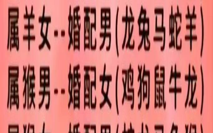 十二生肖最好的婚配,男女五行婚配查询表