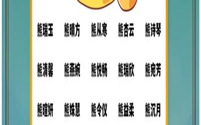 2021熊姓宝宝取名字大全,熊姓男孩取名带点诗意 2021熊姓宝宝取名字大全,熊姓男孩取名带点诗意