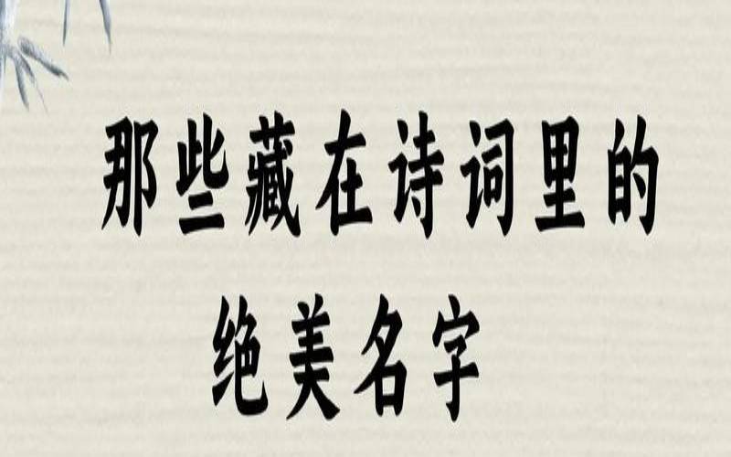 从诗句中截取的古风名字,古诗词中最唯美的名字