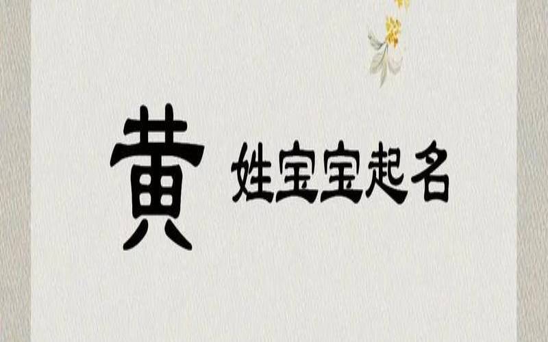 那姓男孩名字大全（黄姓男孩取名）