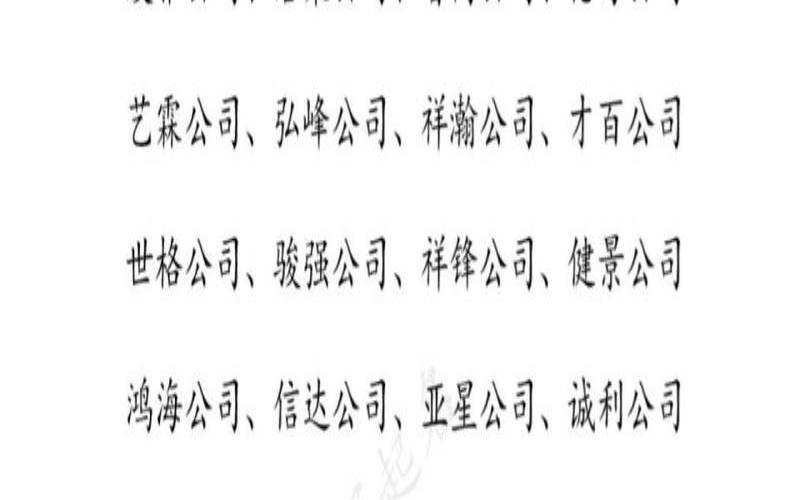 公司名字响亮寓意好（生意兴旺的店名）