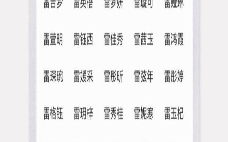 雷姓女孩取名100分（姓雷的高贵女孩名字）