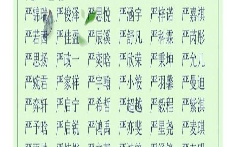 2021年严姓宝宝取名大全（严姓男孩起名霸气的）