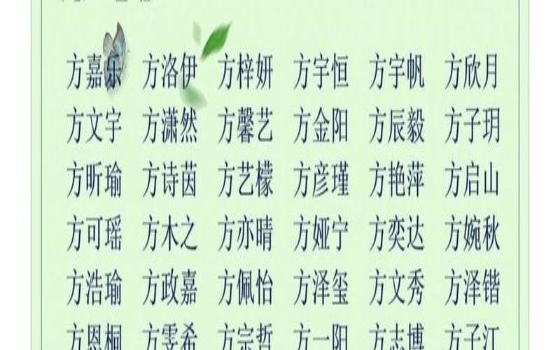方姓古诗词取名（起名字大全免费取名软件）