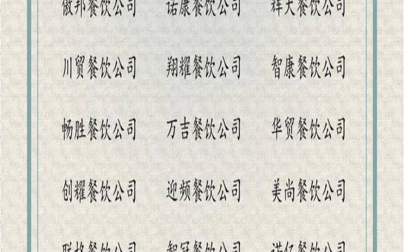 餐饮公司取名字大全集（餐饮策划方案）