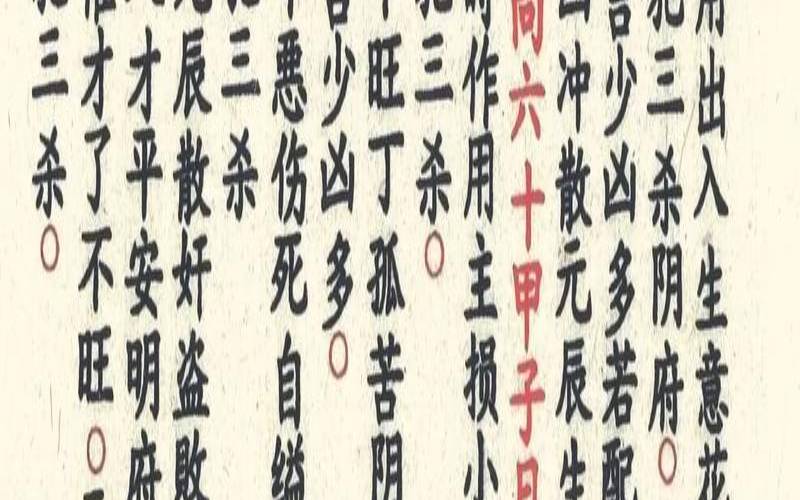 六十甲子解说（初一至三十日见怪吉凶）