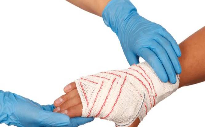 绷带包扎法手掌8字包扎法（截肢残端绷带包扎法）