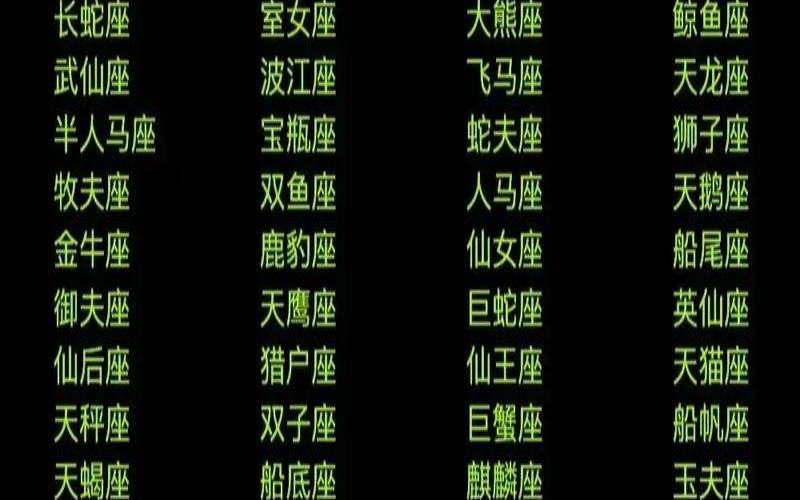 第88个星座叫什么名字（八十八星座表）