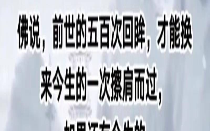 测来世你和他有缘吗（今生的缘分是前世修来）