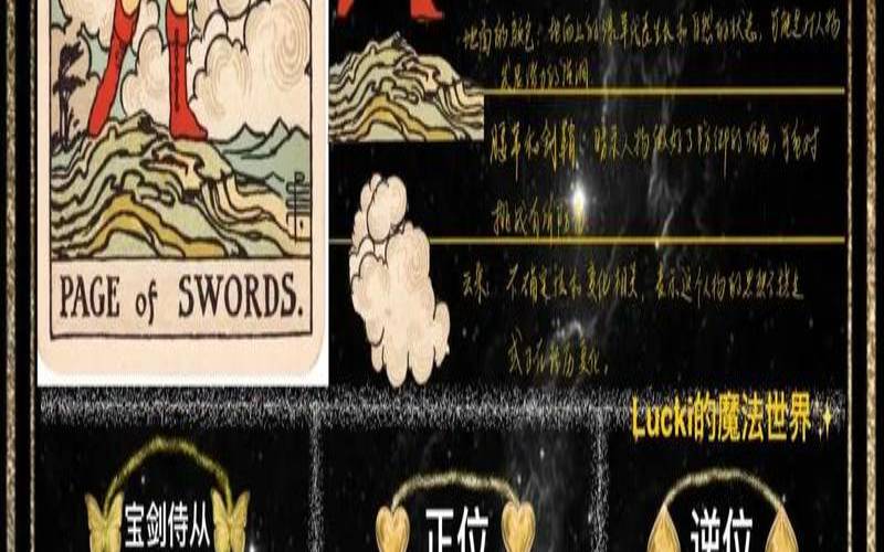 塔罗牌宝剑随从（宝剑侍从正位事业）