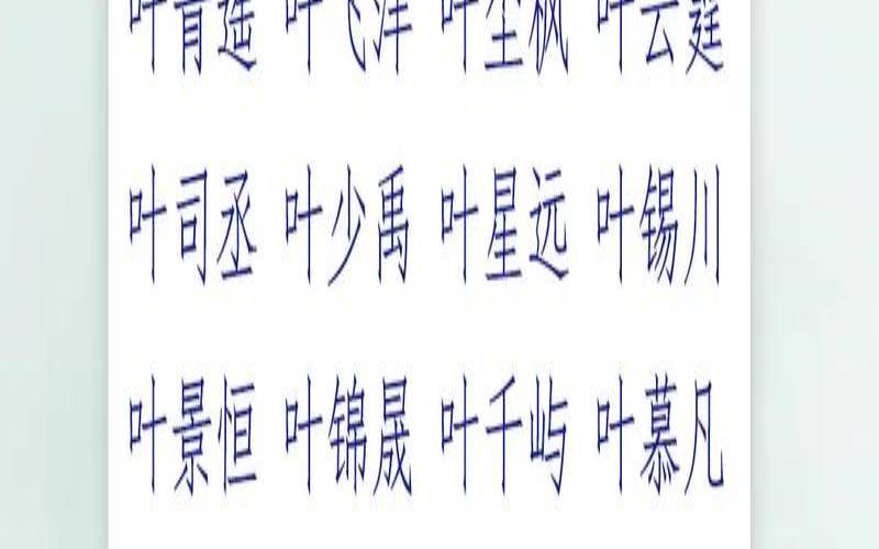 叶姓名字大全男孩名字（叶姓独特稀少男孩名字大全）