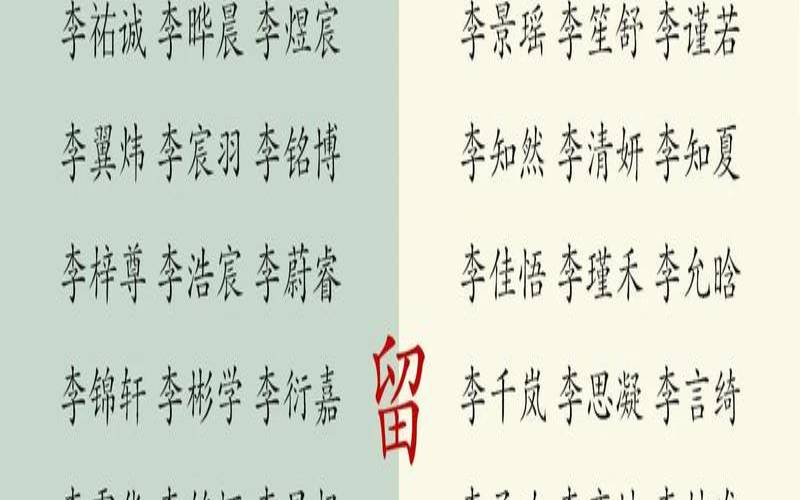 2020李姓男孩名字洋气（李姓男宝宝名字最新）