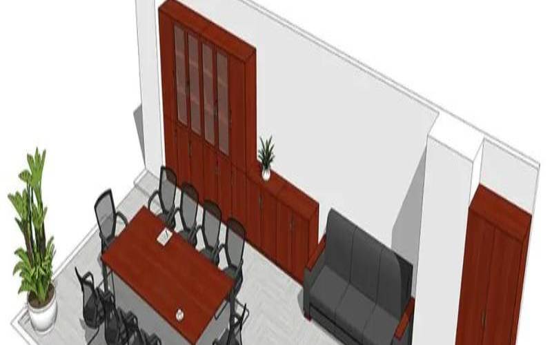 6个座位办公室摆放图（办公桌布置效果图）