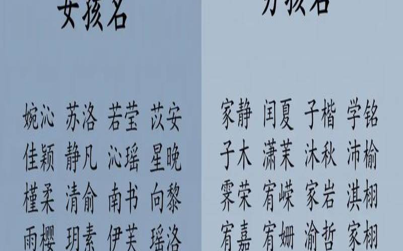 姓氏取名字大全免费（免费按姓氏取名）