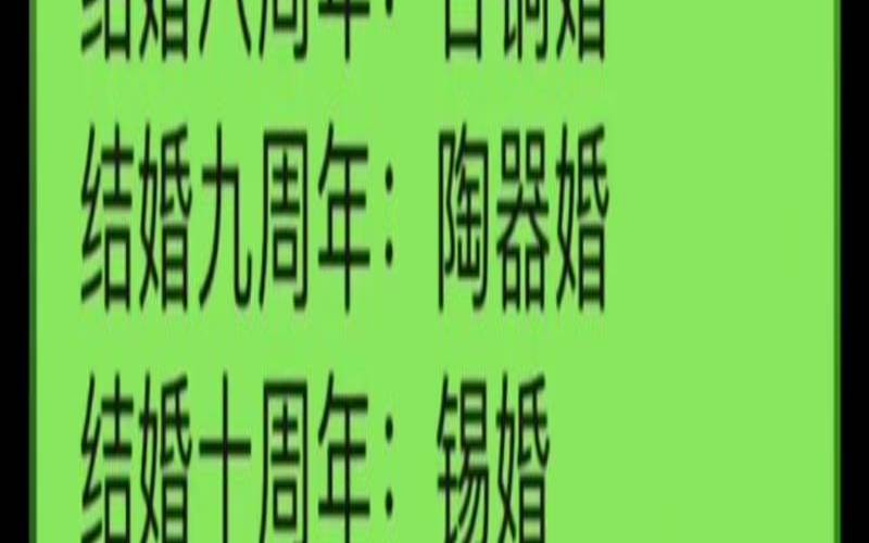 中国结婚纪念日名称大全（最全结婚年份名称）