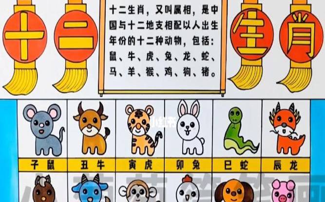 生肖调查表怎么做好看（12生肖简单画法）
