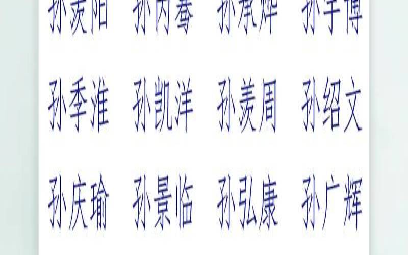 孙姓孩子取名笔画（孙姓高端名字）