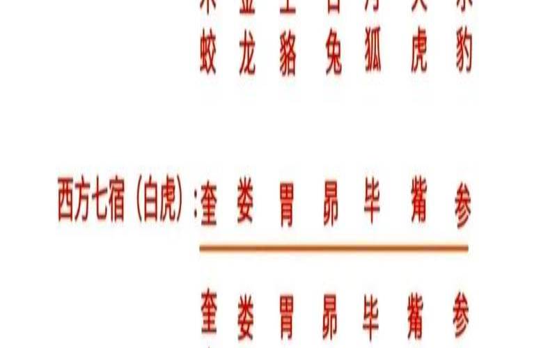 二十八星宿吉凶总表图（二十八星宿吉凶详解完整版）
