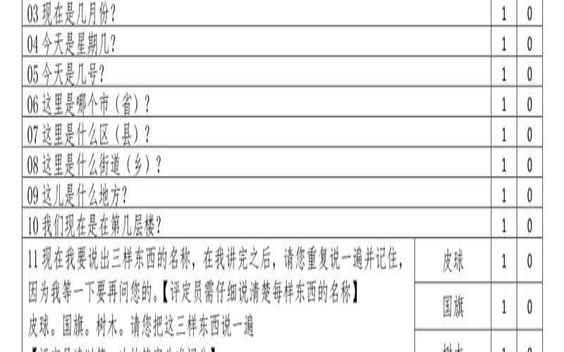 心理测试自评量表免费（mmse评定量表）