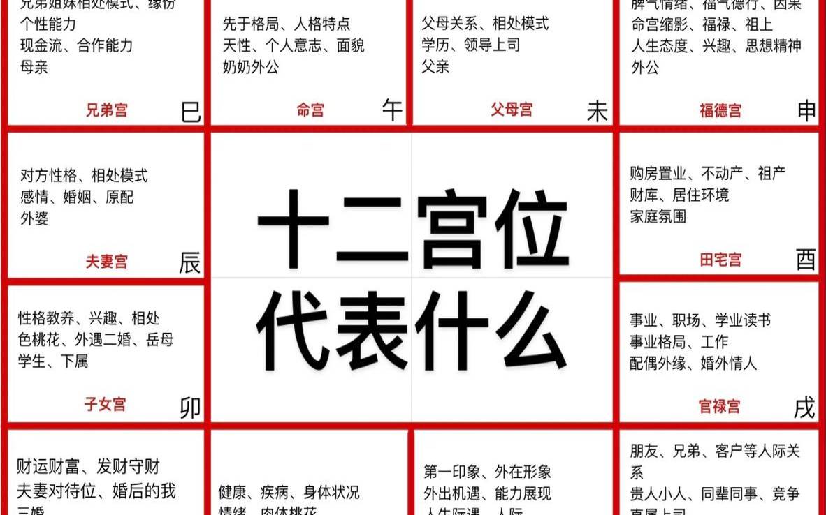 紫微斗数各宫宫主（紫微斗数十二宫位置）