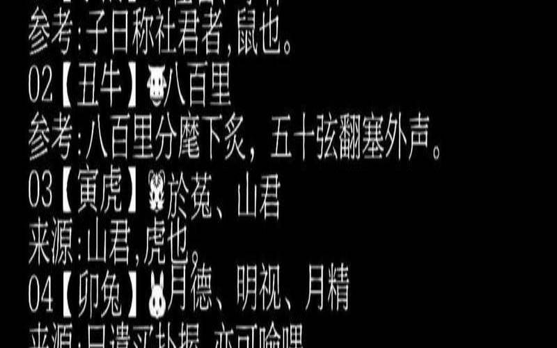 十二生肖各称代号总汇（十二生肖汇总大全）
