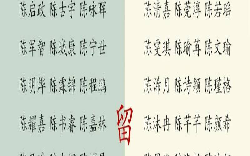 陈姓女孩取名一个字大全（给姓陈的女孩子起名）