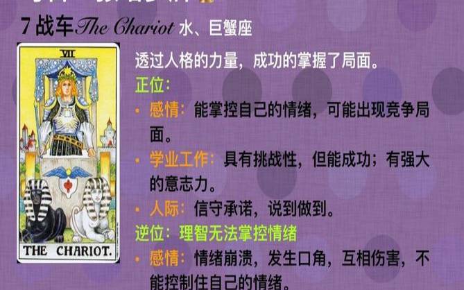 塔罗牌战车正位解读（战车逆位是不是结束的意思）